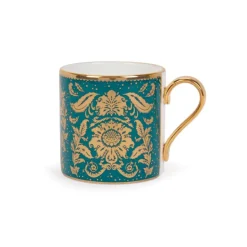 Royal Collection Shop Acanthus Teal Coffee Cup And Saucer* Cups & Saucers