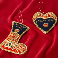 Royal Collection Shop Buckingham Palace Navy And Red Stocking Decoration* Decorations